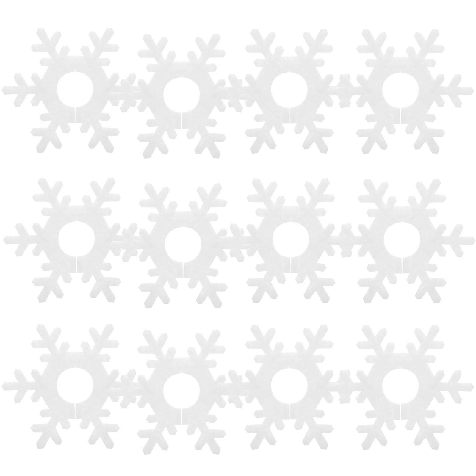 Felt Snowflakes Glass Identifiers Christmas Party Wine Glasses 9x9cm Drink Marking 12Pcs