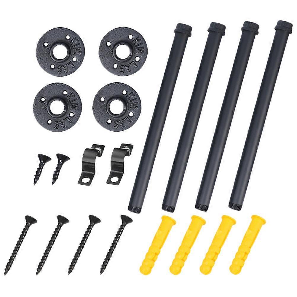 Iron Pipe Shelf Bracket Wall Hanging Bracket for Home Use 15X5CM Iron 1 Set of 20PCS