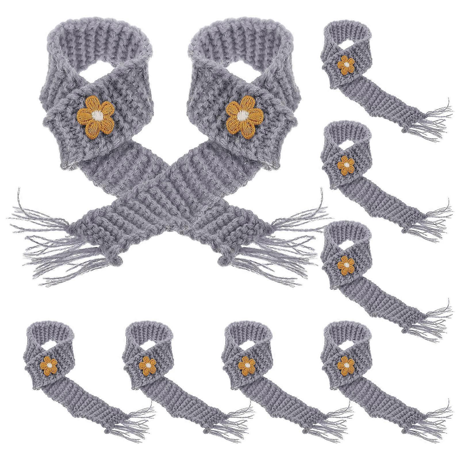 Cute Mini Scarf Decorative Adjustable Doll Scarf Grey 28.00X2.50X0.10CM 10Set