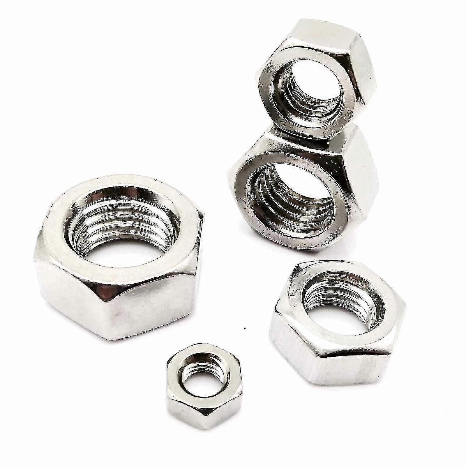 50pcs M2 304 Acier inoxydable Hexagone Écrou Hexagonal