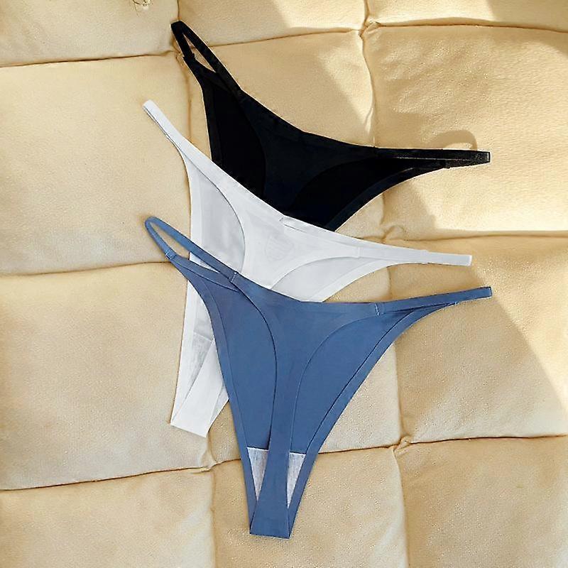 Ice Silk Women Seamless String Tiny Thong Panties Light Bikini Panty