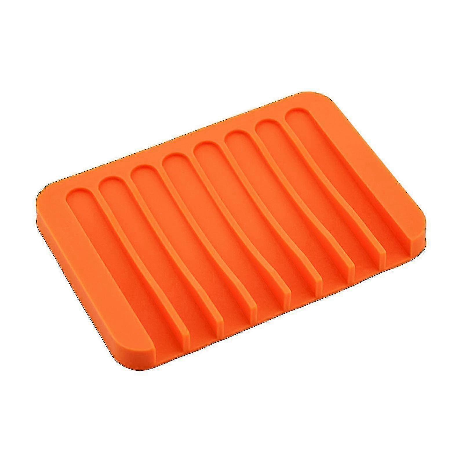 Creative Silicone Comb-Shaped Soap Tray Holder - Orange