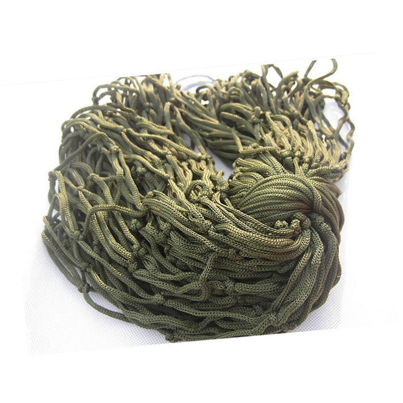 1 x Thick Military Green Camping Hammock with Net and Nylon Rope, Single Hammock for Outdoor Activities, Military Green