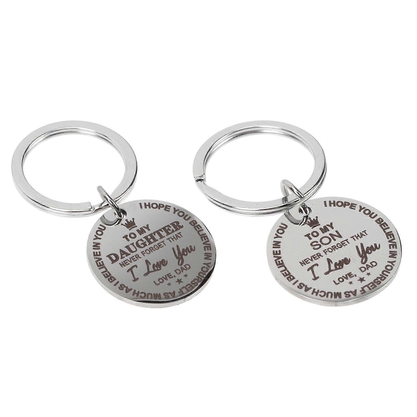 Dad Keychain from Daughter Inspirational present Mother to Daughter Family Presents 4.5x2.5cm 2Set