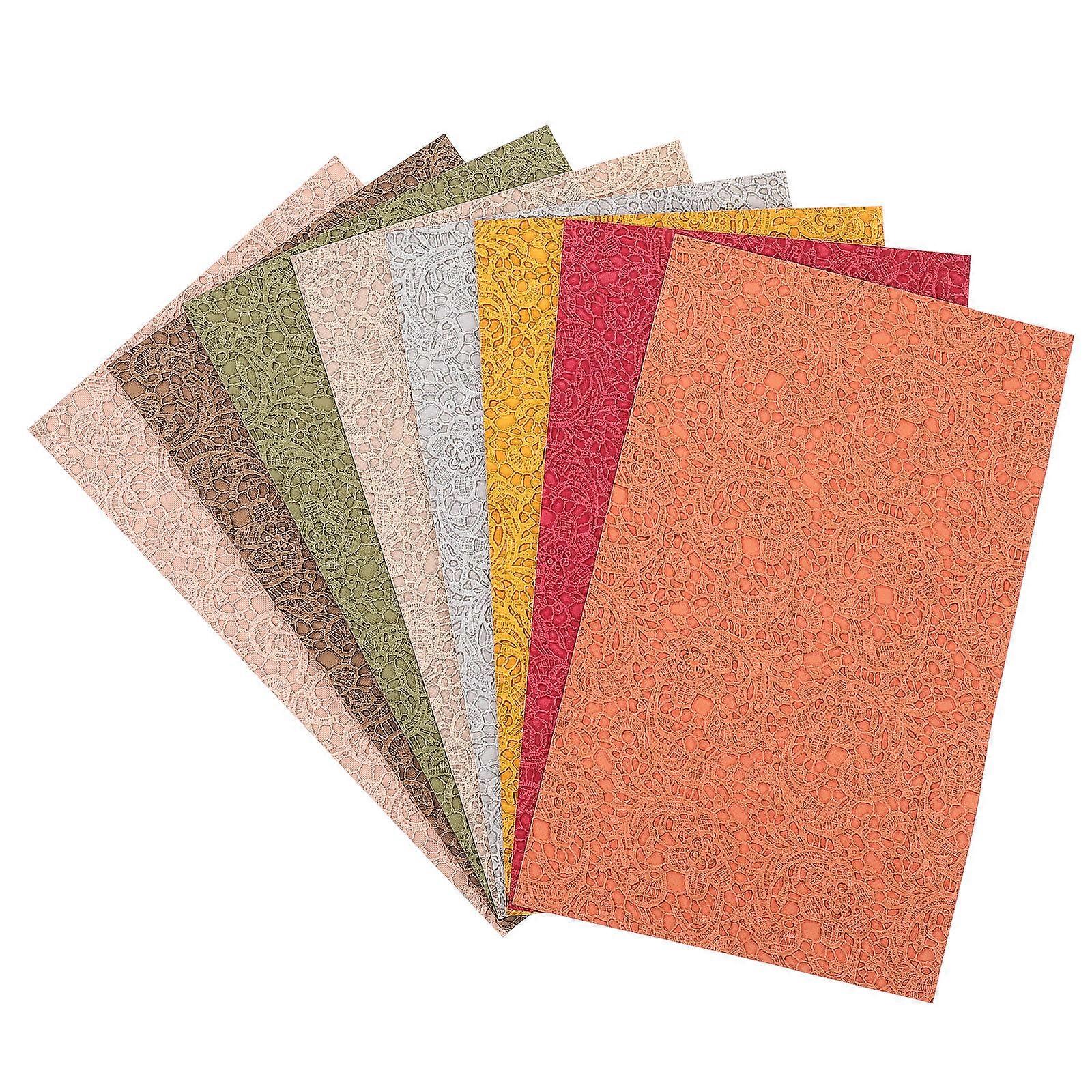 Diy Projects Diy Leather Sheets Flower Pattern Assorted Color 32X20cm 8Pack