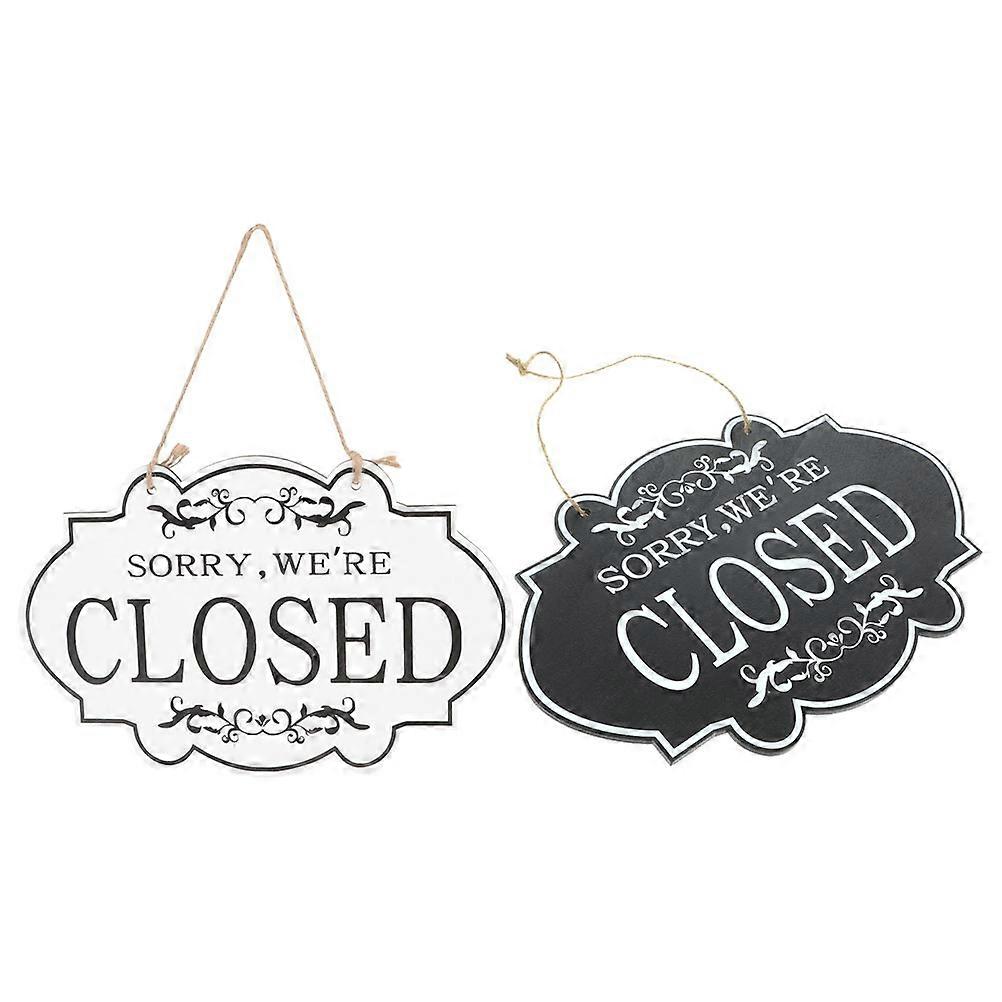 Bathroom Signs For Home Open Closed Sign Business Status Indicator Commercial Use 17x78inch Black Rectangular 2Pcs