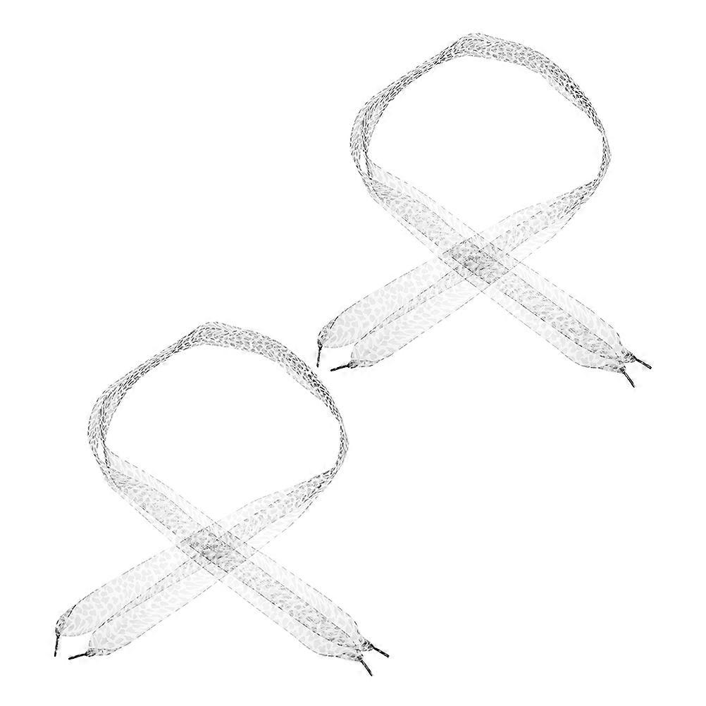 Flat Wide Shoelaces Leopard Print Prevent Untying Durable Usage For Sneakers 4Pcs