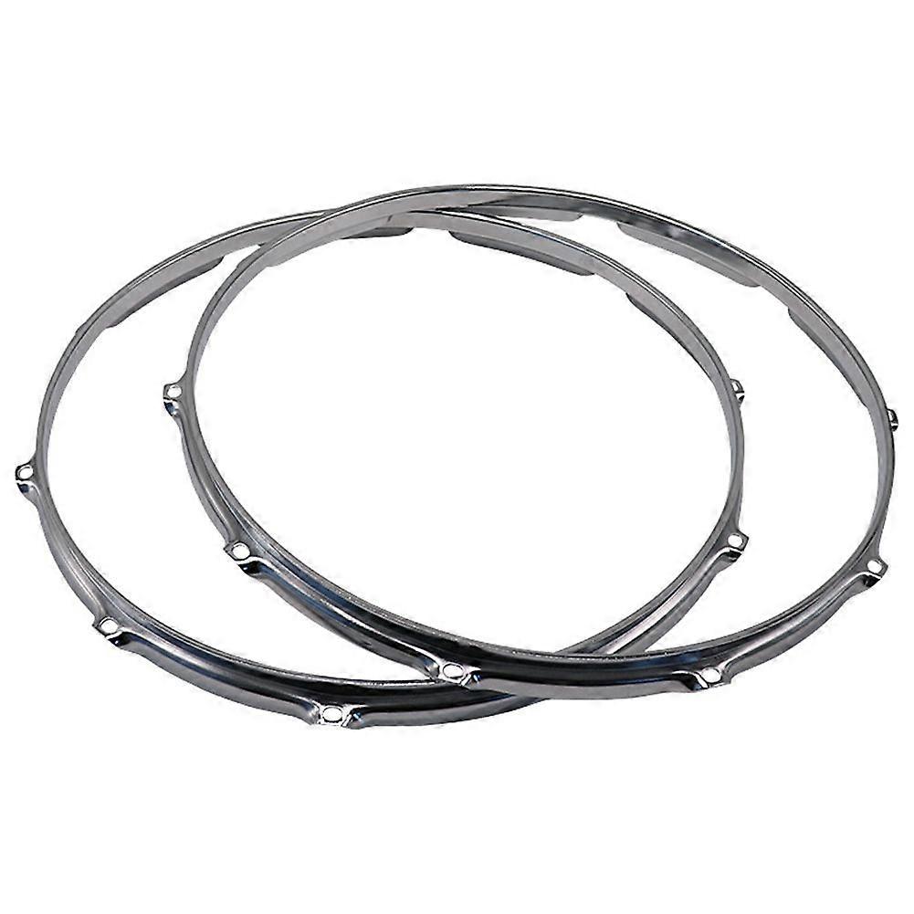 2Pcs 14in 10 Hole Drum Hoop Set Alloy Sound Improvement Decorative Drum Hoop for Performance Travel