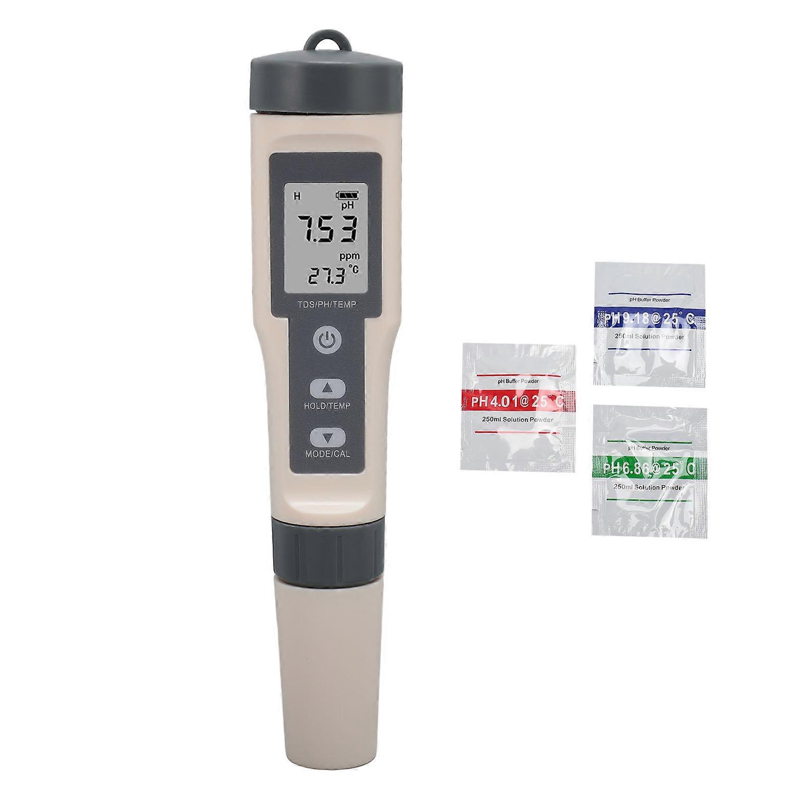 Water Quality Tester Accurate Portable Multifunction Water Temperature PH Total Dissolved Solids Meter With Backlight