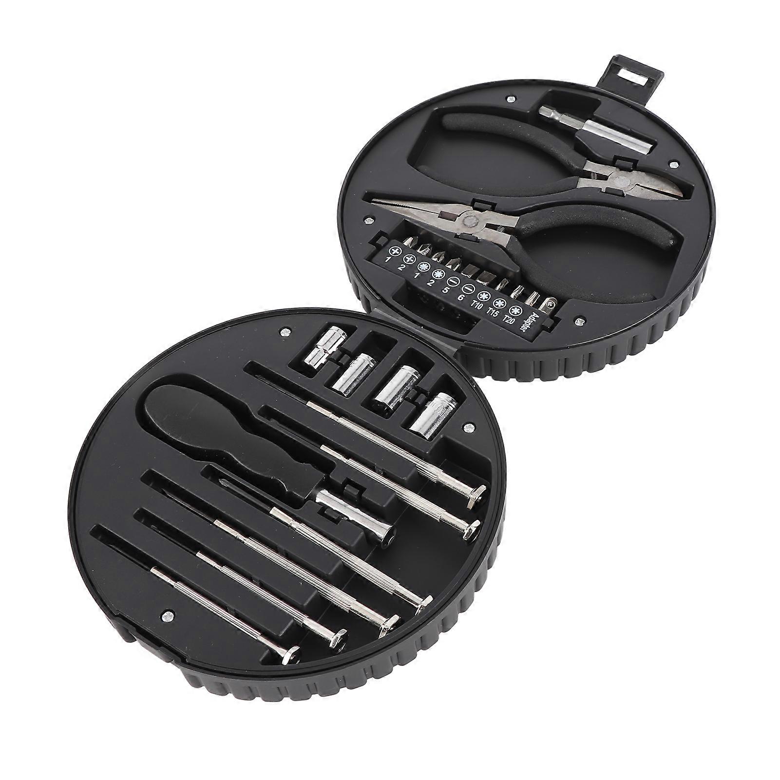 25Pcs Mini Hardware Tool Kit with Tire-Shaped Storage Box, 0.40kg