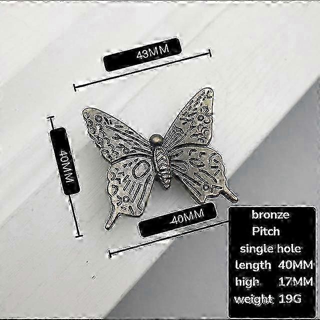 6PCS Vintage Λαβή Πεταλούδας Πόμολο Έλξης για Έπιπλα Ντουλάπι και Συρτάρι Διακόσμηση Σπιτιού