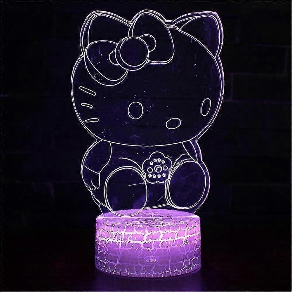 3d Hello Kitty Night Light 7 Colours With Touch Control Bedside Table Lamp Gifts