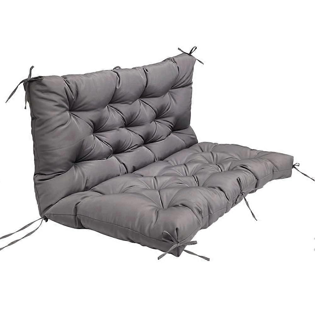 Garden bench cushion, 2/3seater, patio swing cushion, comfortable replacement with backrest, for indoor and outdoor use, gray, 150x100cm