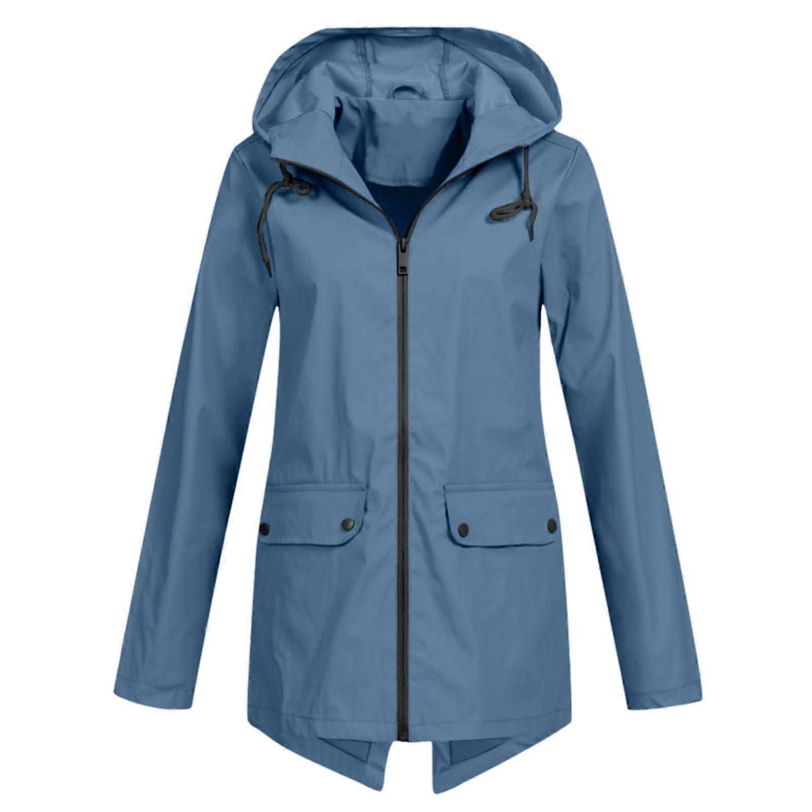 Rain Jacket Women's Breathable Windbreaker Rain Parka Large Sizes XL