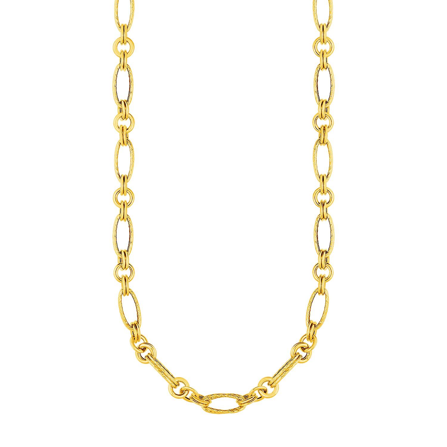 14k Yellow Gold Twisted and Polished Link Necklace