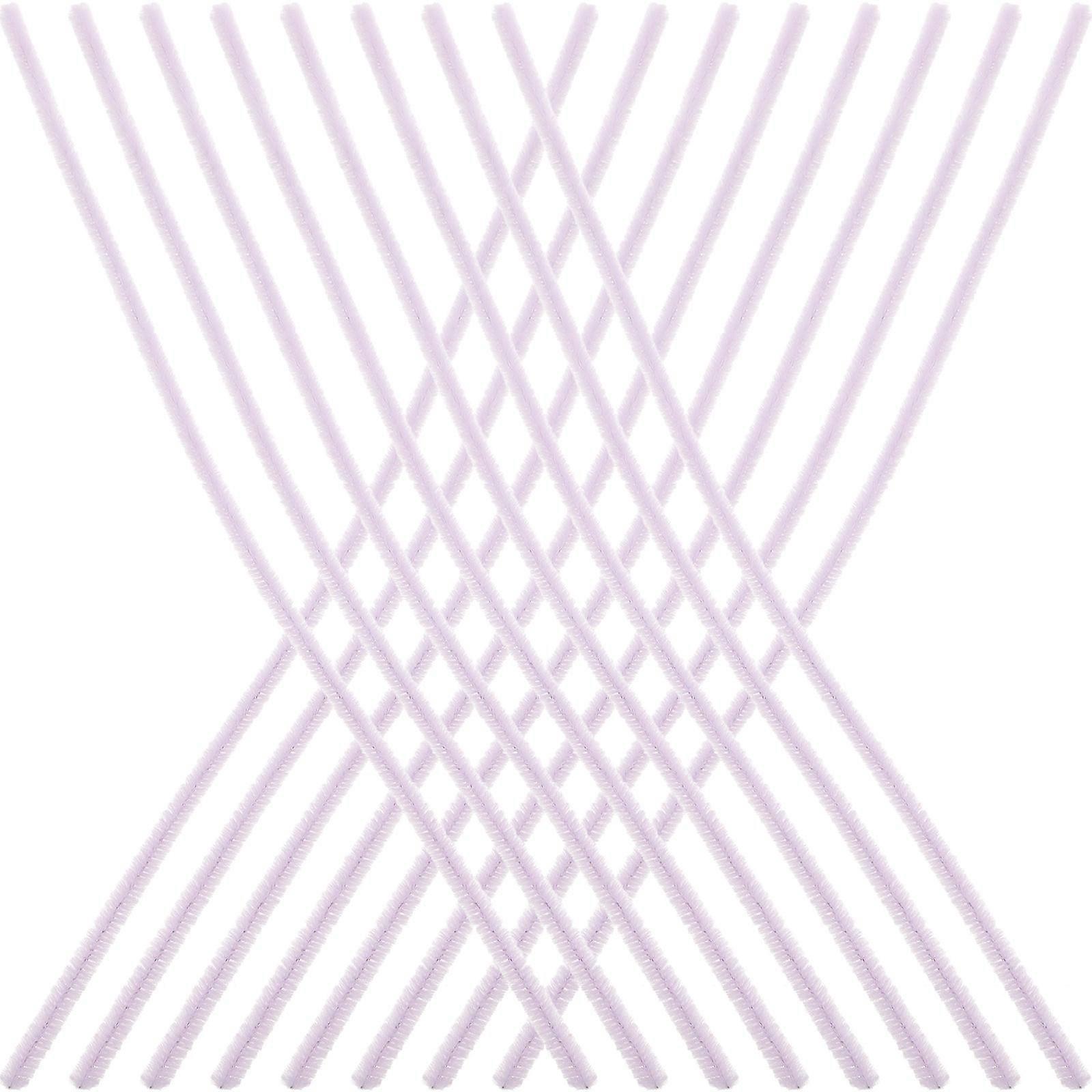 Flexible Plush Rods – 100pcs Light Purple Flocking Sticks for DIY Crafts, Art Projects, and Early Childhood Education
