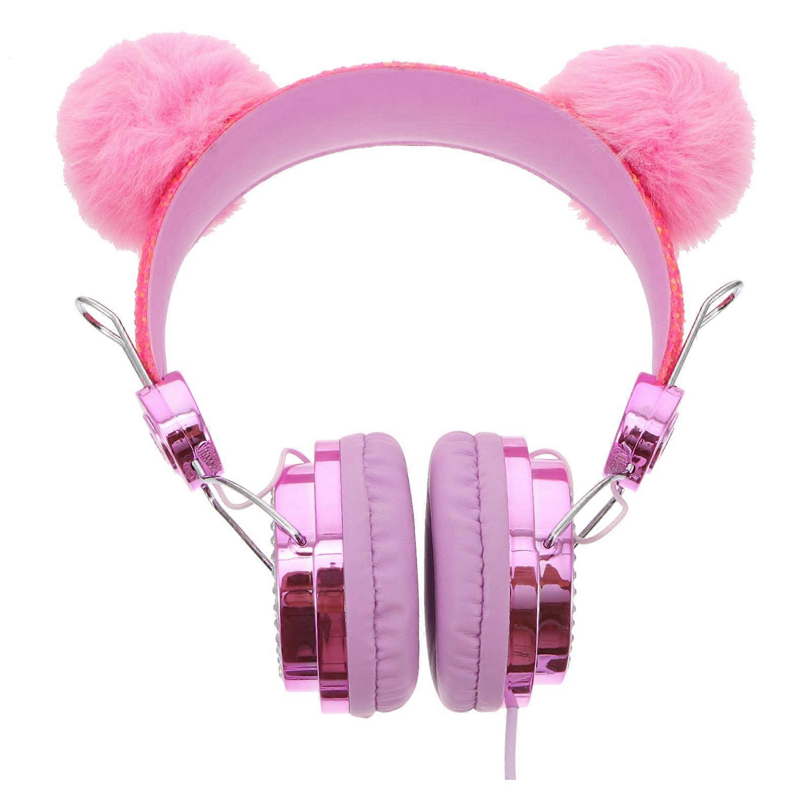 Cat Ear Headphones Wired with Sequin Rhinestone Design, High Fidelity Sound, Universal Fit for Phones Tablets Laptops for Boys, Gift Packaging,