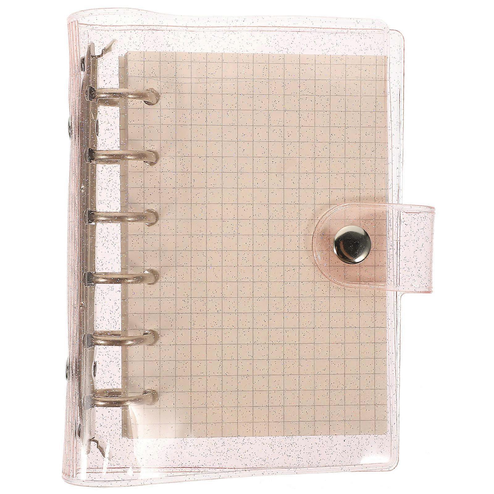 Portable Small Notepad Waterproof Binder 6-Rings Pink Writing Pads 1 Set