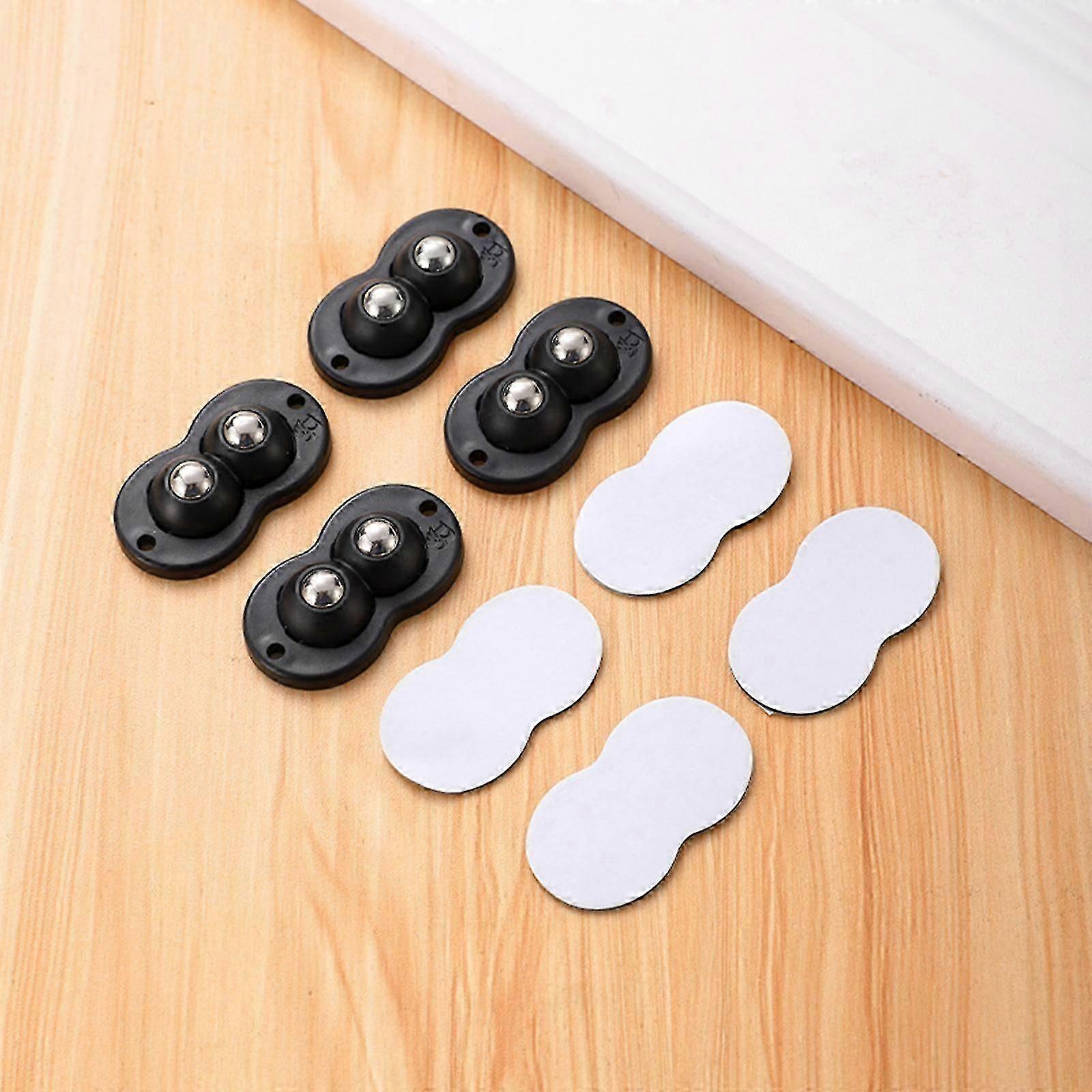 4Pcs Self Adhesive Mini Caster Wheels Mini Fixed Wheels Caster, Paste Mini Swivel Wheels 360 Degree Rotation Sticky Pulley
