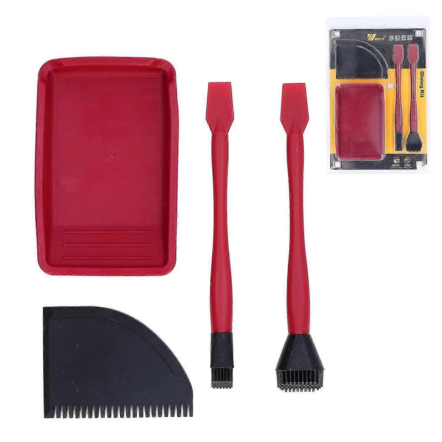 Complete Silicone Glue Kit Wood Glue Up Brushes Tray Comb School Gluing Spreader Applicator Set