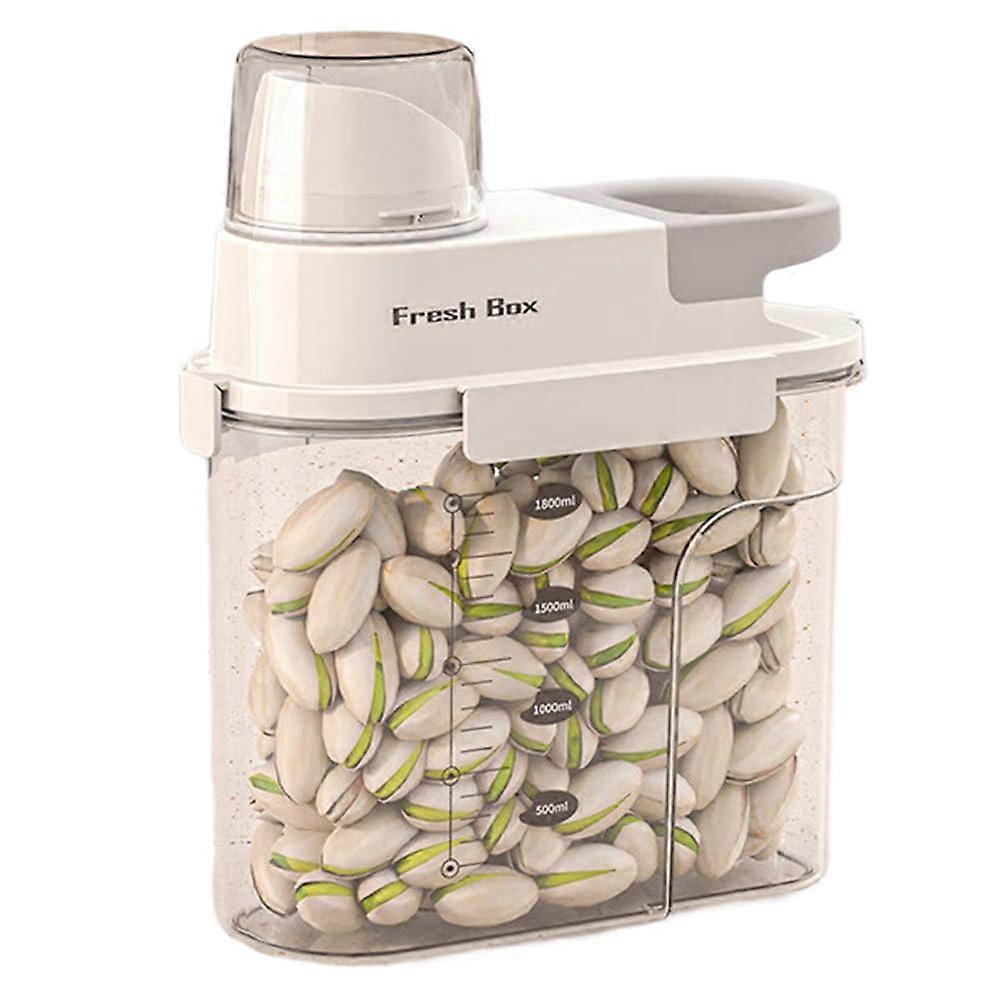 Grain Storage Box Food Storage Container with a Capacity of 1800 ml, Light Grey
