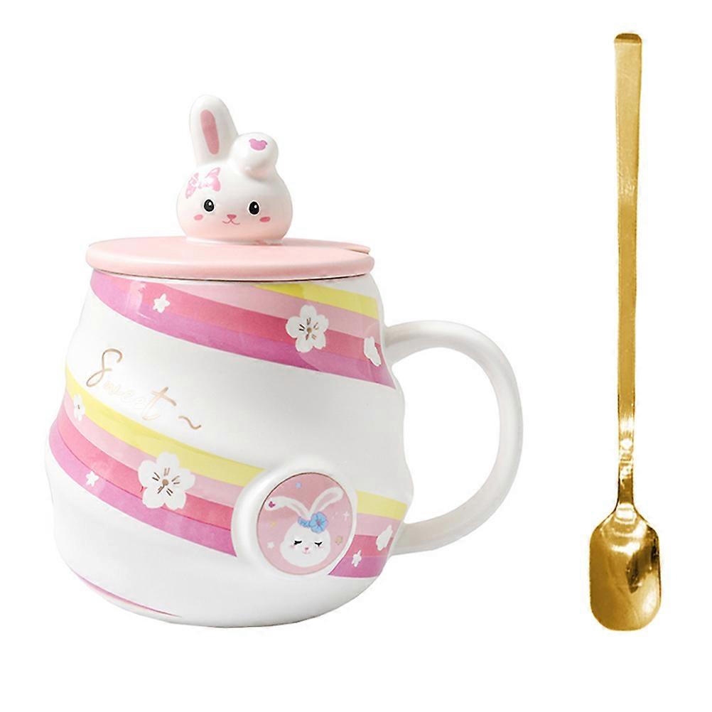 Novelty Mug Cartoon Rabbit Mug Other Occasions Comfortable Holding 3.54X3.54X3.93in Multi Color 1 Set
