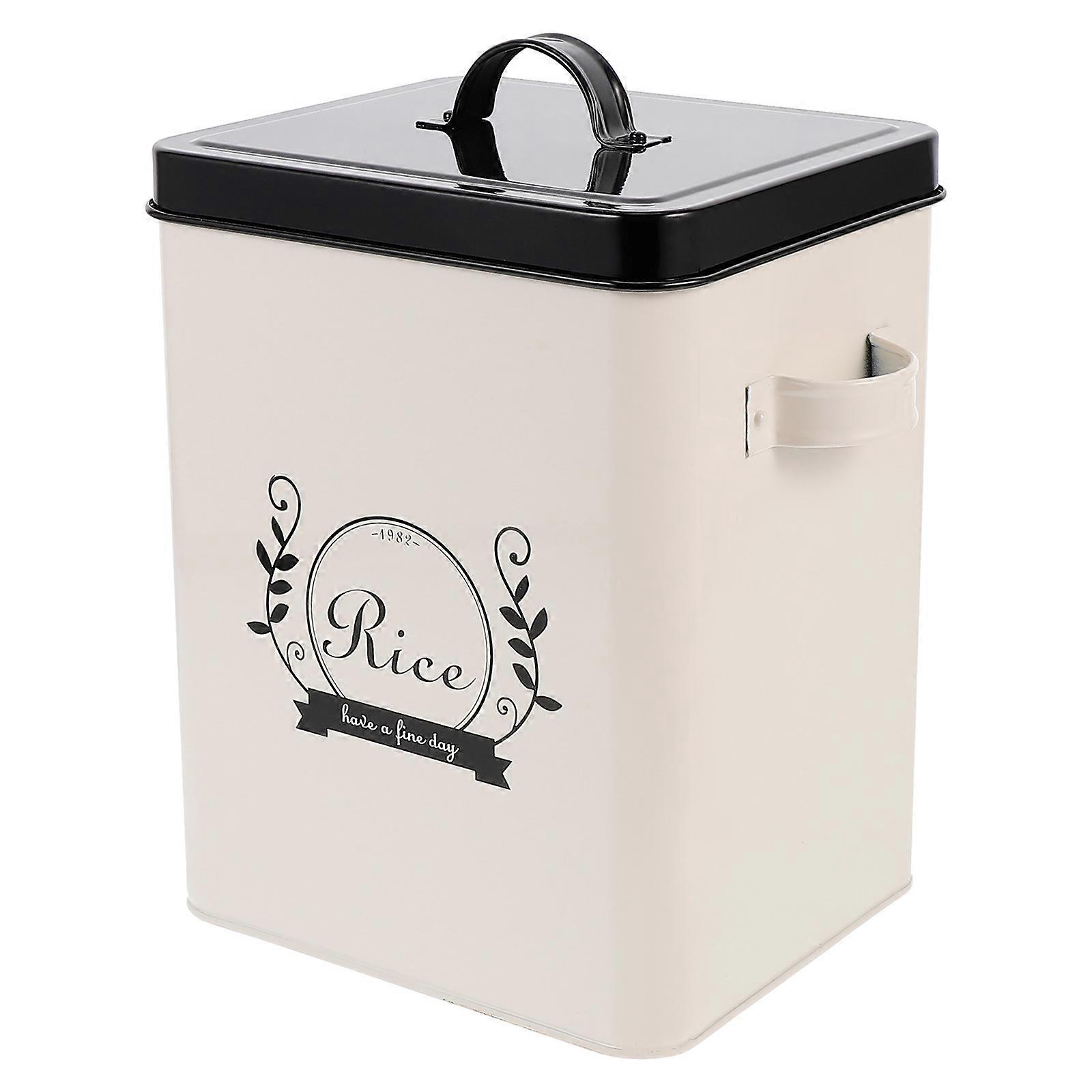 Dog Cat Food Canister Dustproof Moisture-Proof Metal Pet Food Storage Container for Home Use 23x14cm 1Set