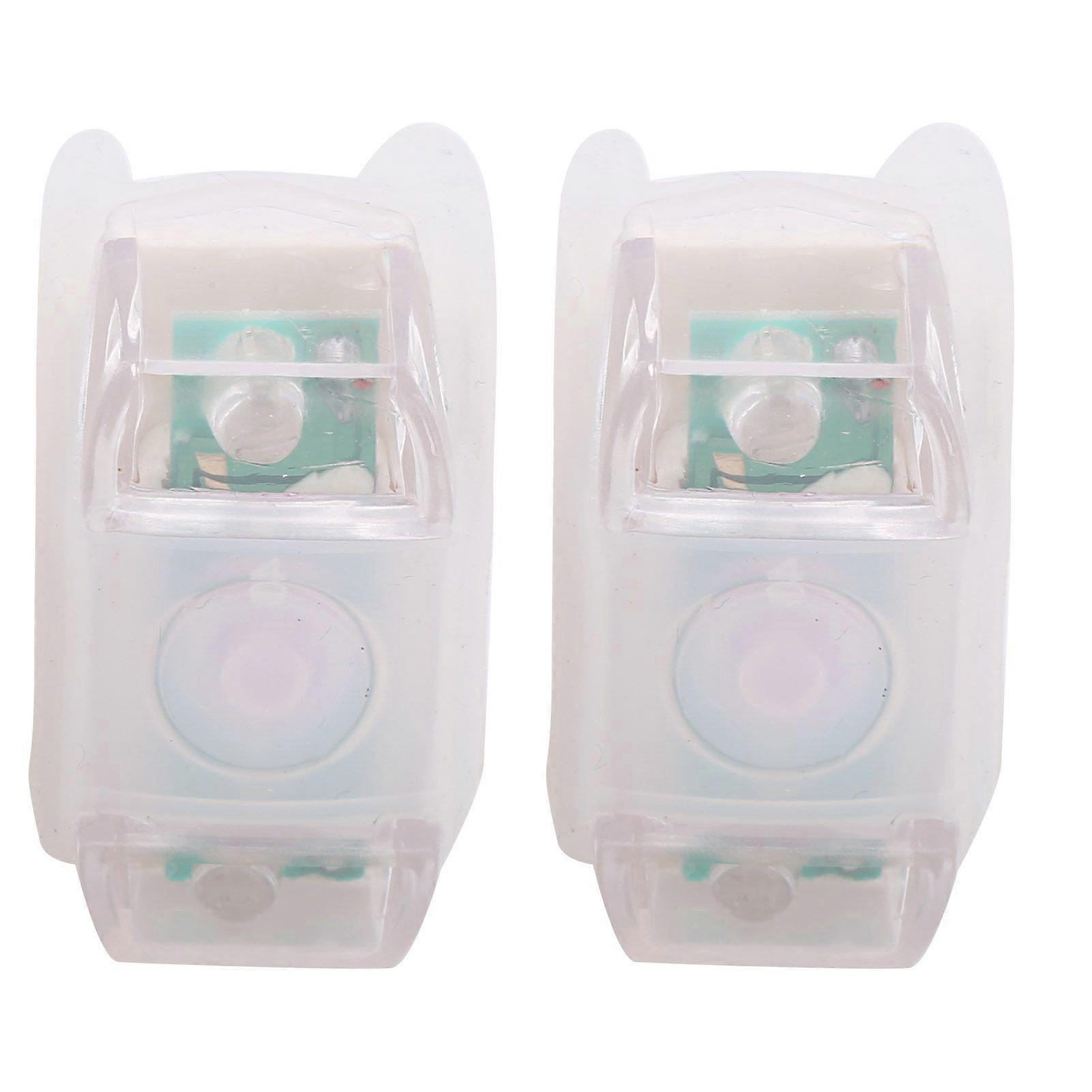 2Pcs Bicycle LED Light Front Tail Cycling Warning Lamp Waterproof 3 Lighting ModesWhite YMQX)