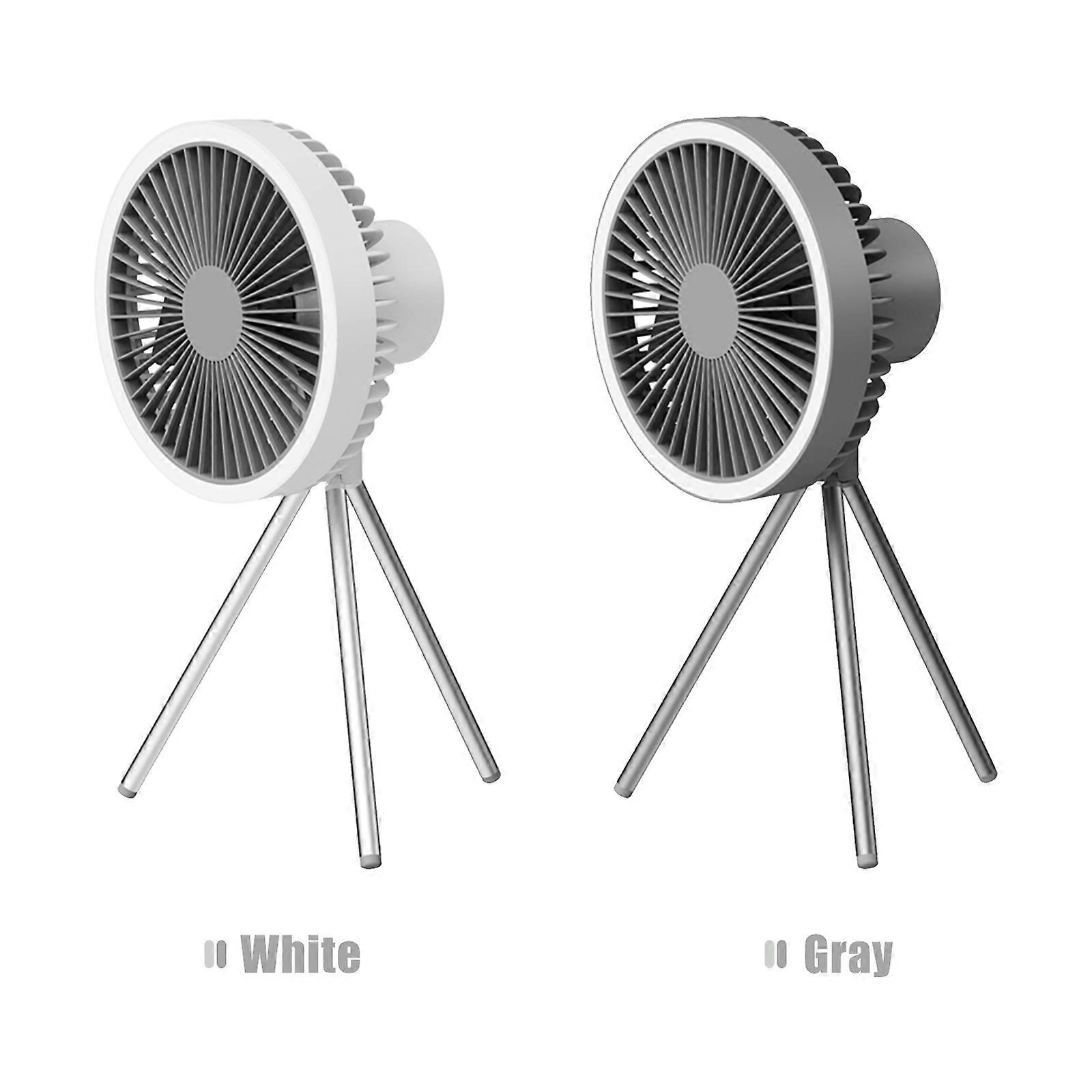 7 Inch Hanging Tripod USB Lights with Portable Desk 3 Speeds & Brightness LED Ceiling Fan for Outdoor Camping Office Student Dormitory