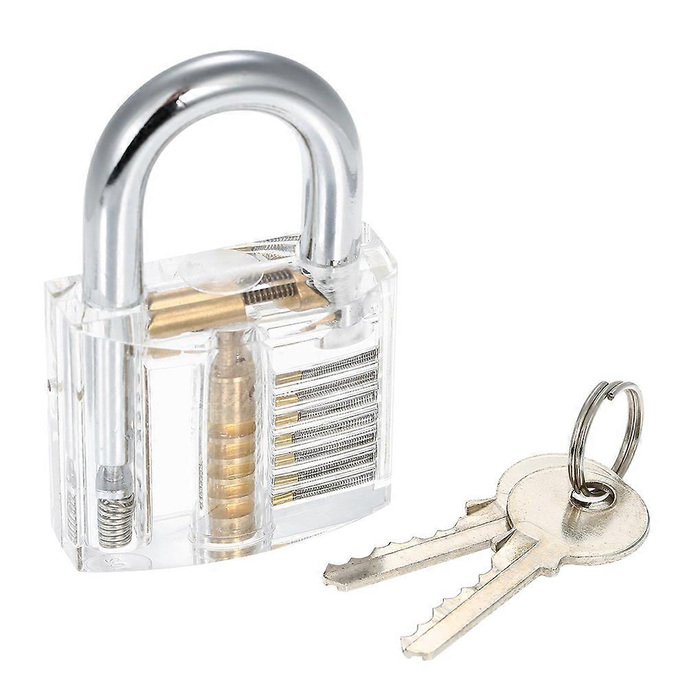 15pcs Picking Set Kit Tool with Two Transparent Practice Training Padlock Lock for Locksmith Beginners and Professional