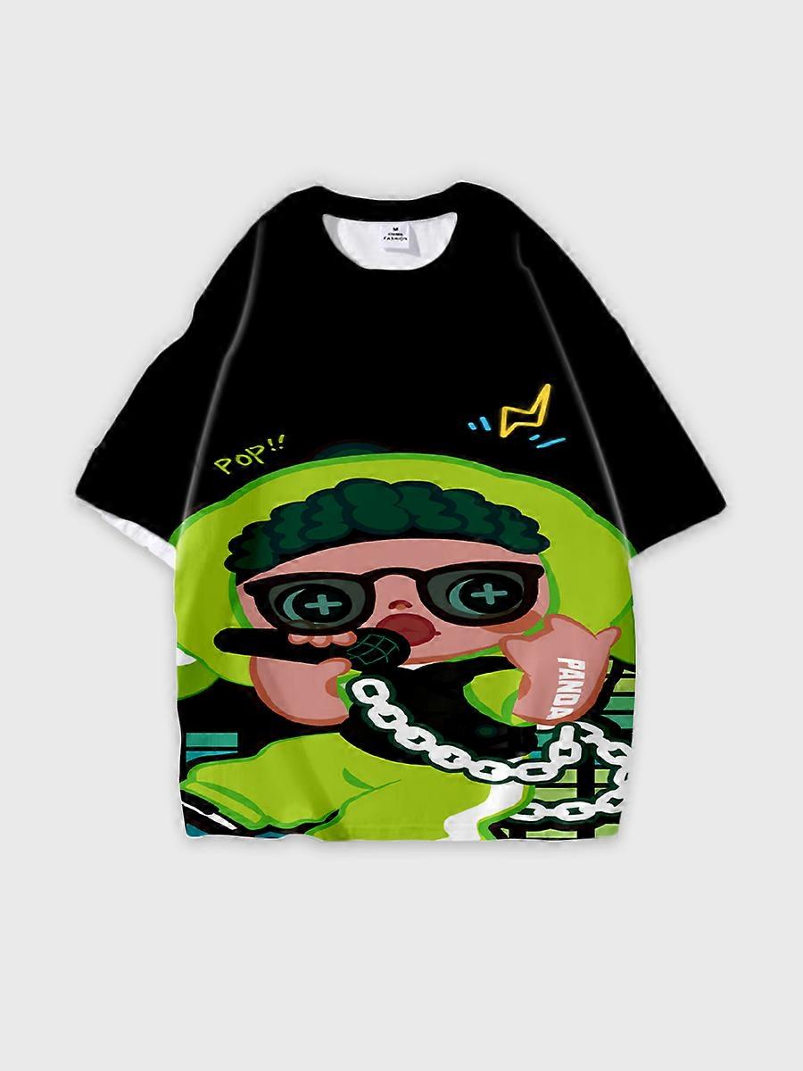 T-shirt round neck Pattern loose short sleeve JW681