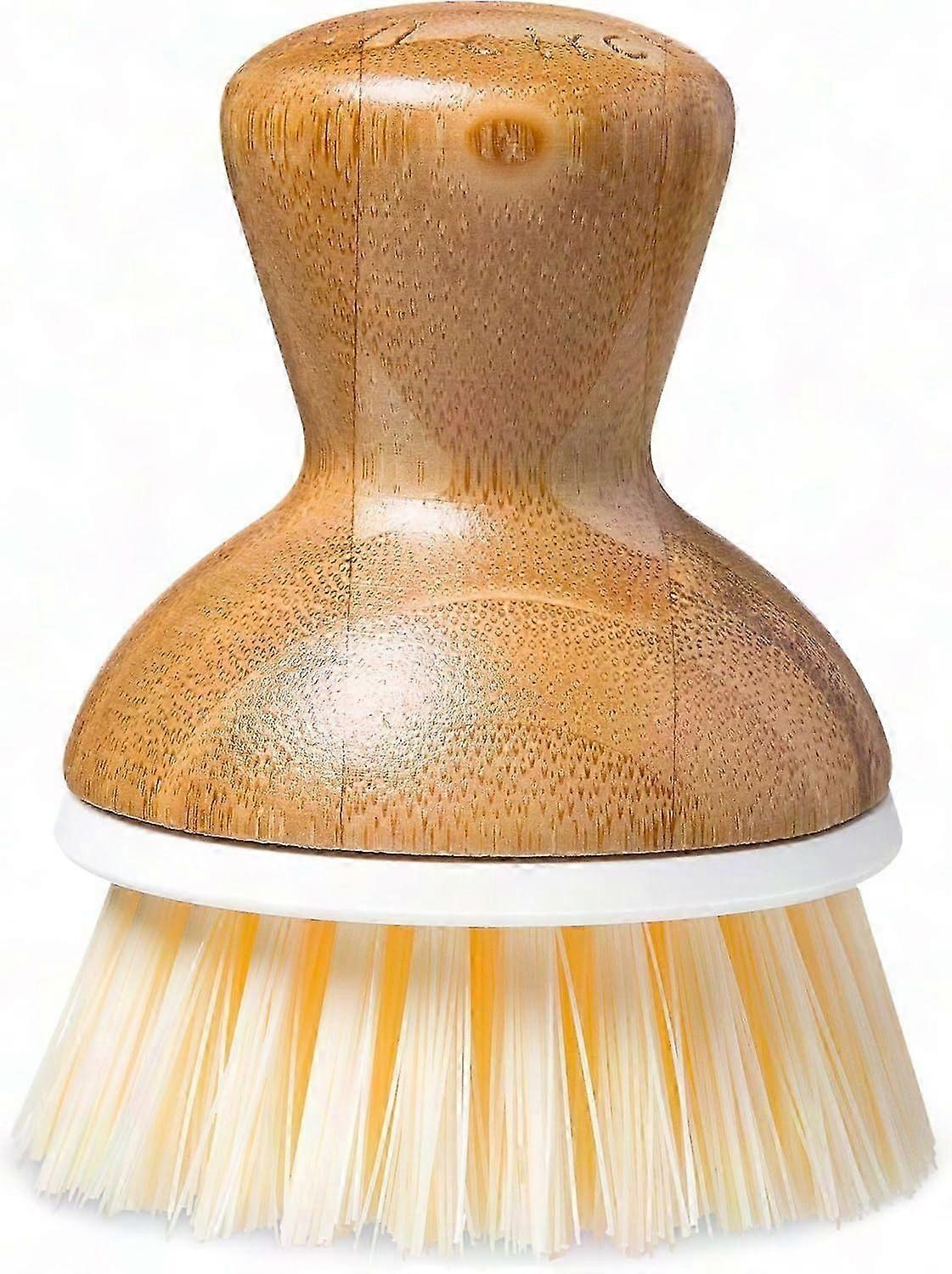 White Bamboo Bubble Up Dish Brush for Kitchen Use
