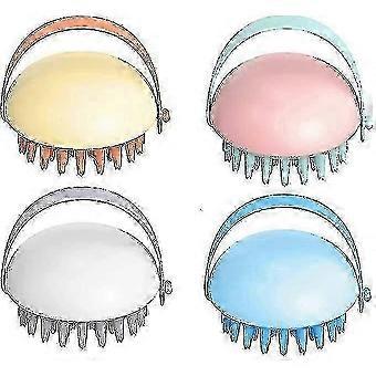 Conjunto de 4 escovas de silicone para lavar cabelo, massagear o couro cabeludo, para cabelos molhados e secos, animais de estimação e unhas.
