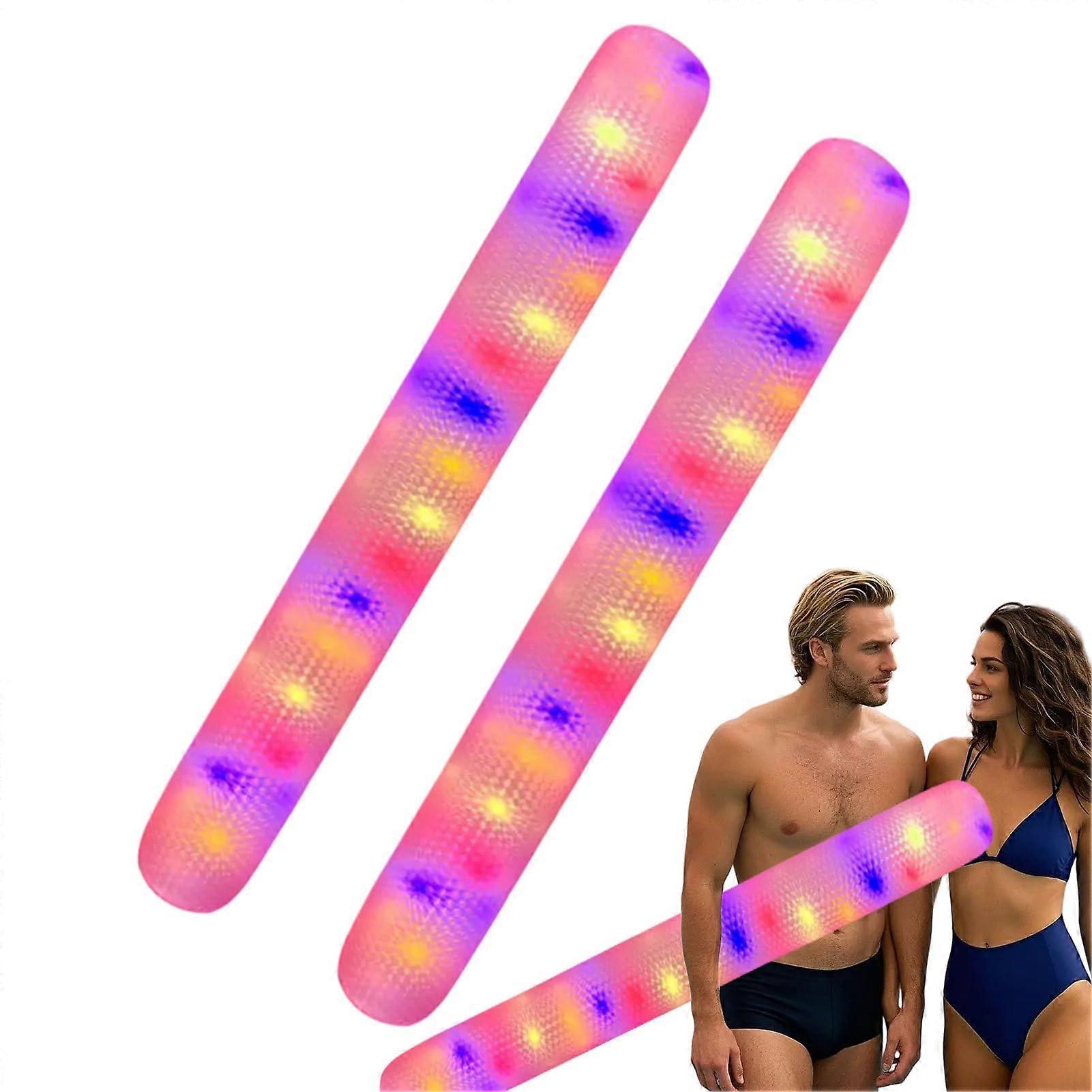Inflatable Pool Noodles for Adults, BlowUp Pool Noodles, 2 x Inflatable Swimming Sticks for the Pool, Outdoor Water Features, Builtin Light