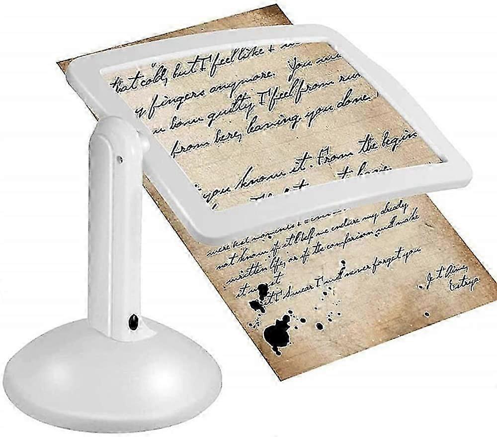 Portable Desktop Magnifying Glass, Lightweight Bright LED Reading Auxiliary Magnifier with 360 Degree Rotation Screen
