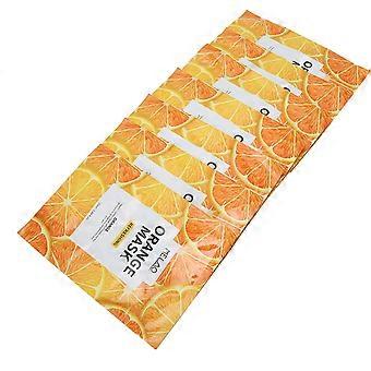 MELAO 7Pcs 25ml Orange Facial Mask Moisturizing Hydrating Fruit Facial Mask Skin Care