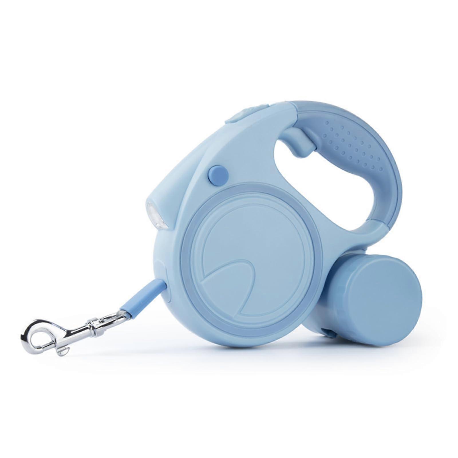 Retractable Dog Leash with LED, NonSlip Handle, Poop Bag Holder for Dogs up to 25kg, Blue