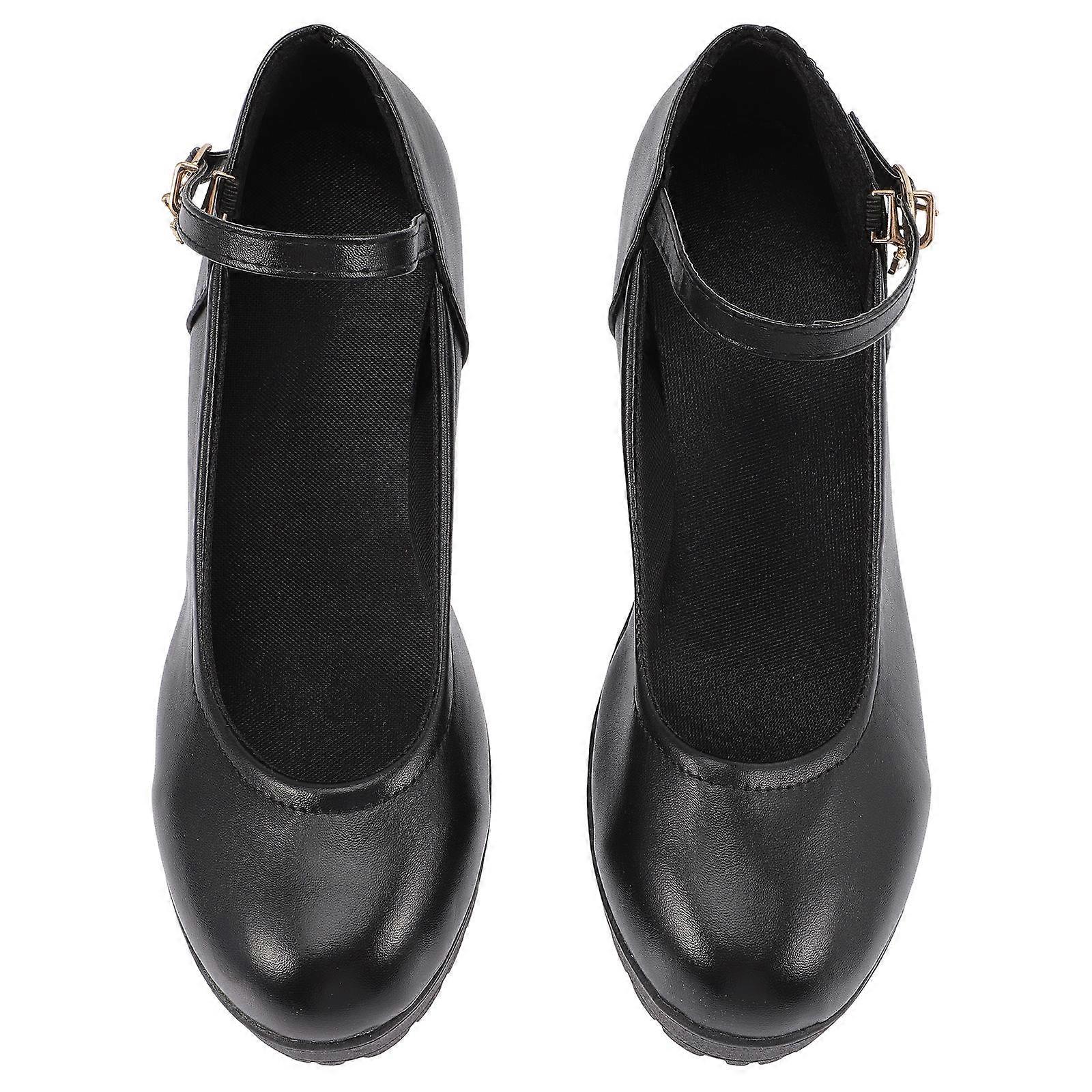 Shoes Chunky Heel Round Head Elegant 1 Pair