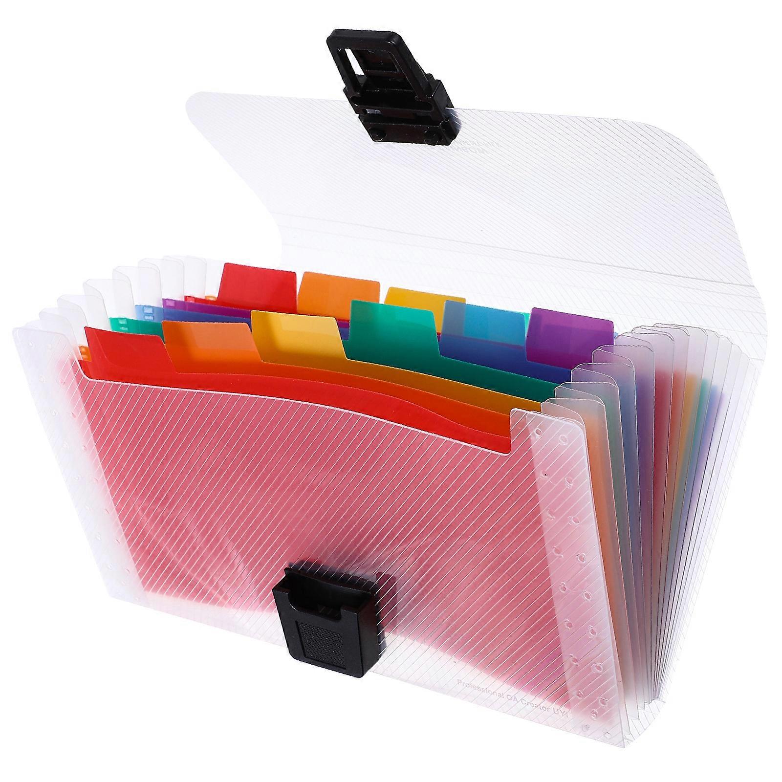 Plastic Accordion Expanding File Folder Organizer Container with File Folders