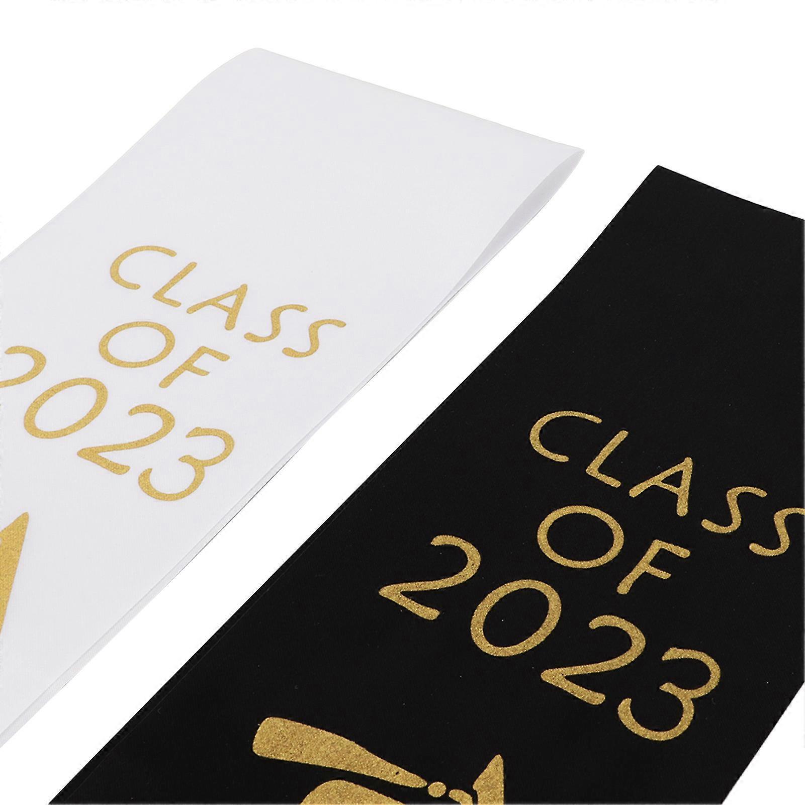 5 Sets Graduation Sash Polyester Party Congratulation with Letter Keepsake Accessory Photo Prop
