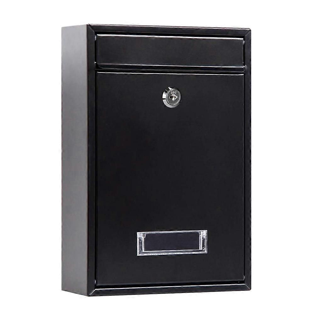 Black Iron Letter Case Durable Storage Box for Envelopes Magazines and Newspapers Large Size