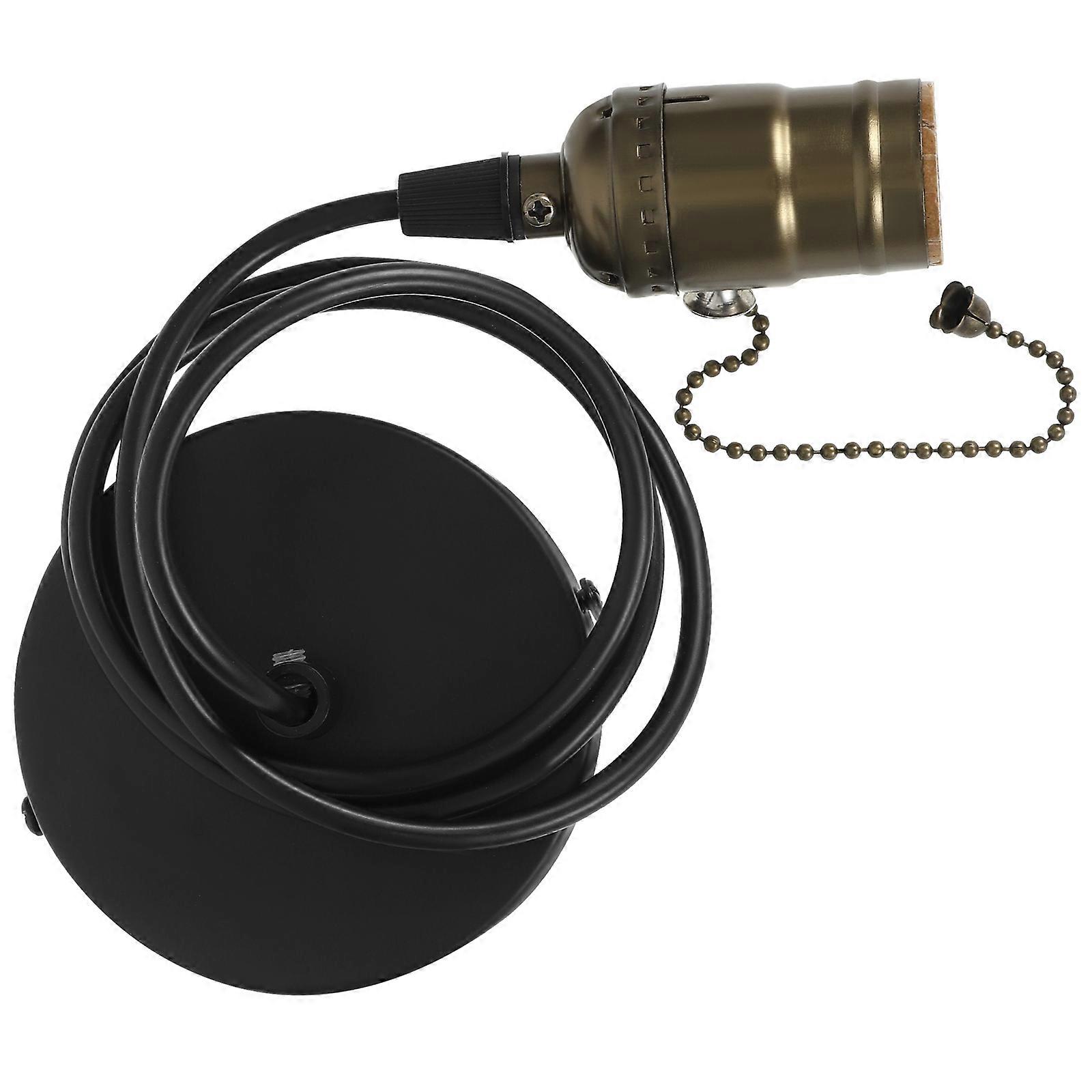 Light Socket Cord Pendant Light Socket Chandelier Base Ceiling Light Lamp Holder Pull Chain Switch 1Set