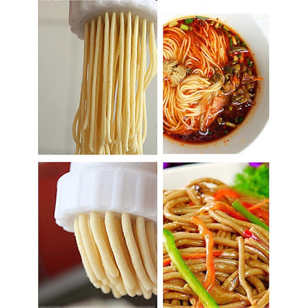 White Manual Household Noodle Maker Easy Clean PVC Pasta Press for Home Use with 1pc Machine and 7pcs Molds