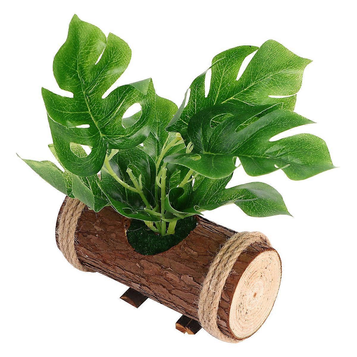 Artificial Bonsai 1Pcs Green Low-Maintenance Desktop Miniascape for Storage