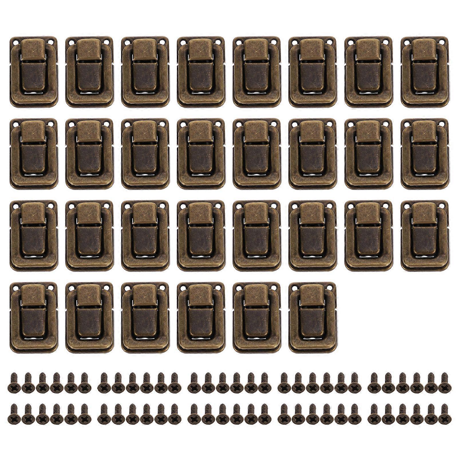 Box Latches Hasp Lock Jewelry Box Parts Hardware Olive Green Rectangular 30Pcs
