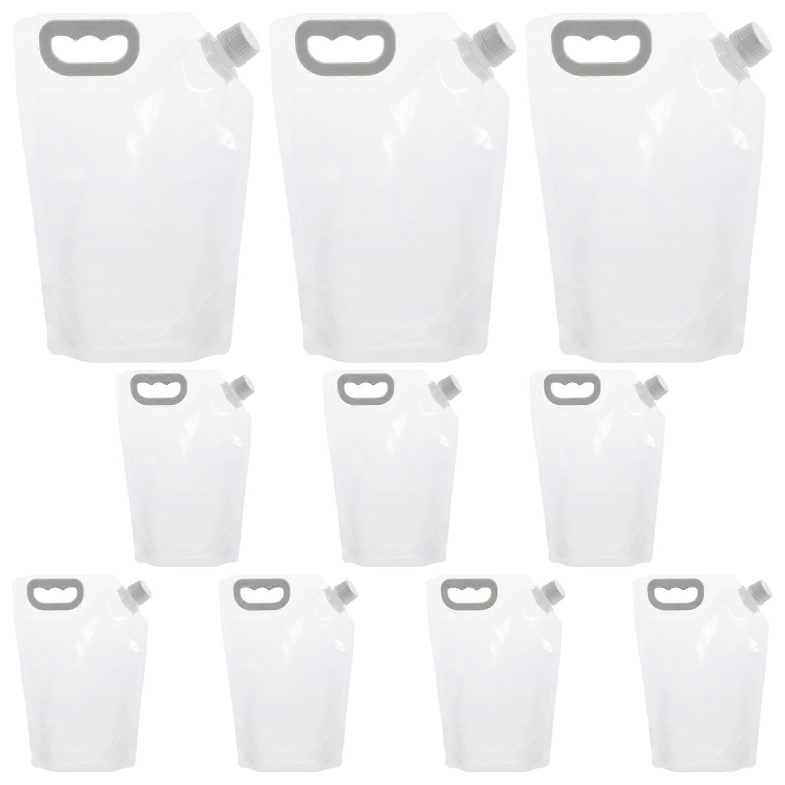Transparent PET Food Storage Bags for Rice Grain 10Pcs Pouring Bags for Kitchen Use