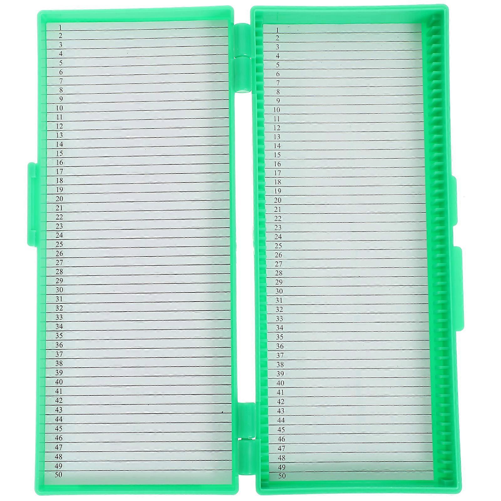 Glass Slide Storage Box For School Teaching With Organize Slides Function In Green Color Made Of ABS Material 1Pcs