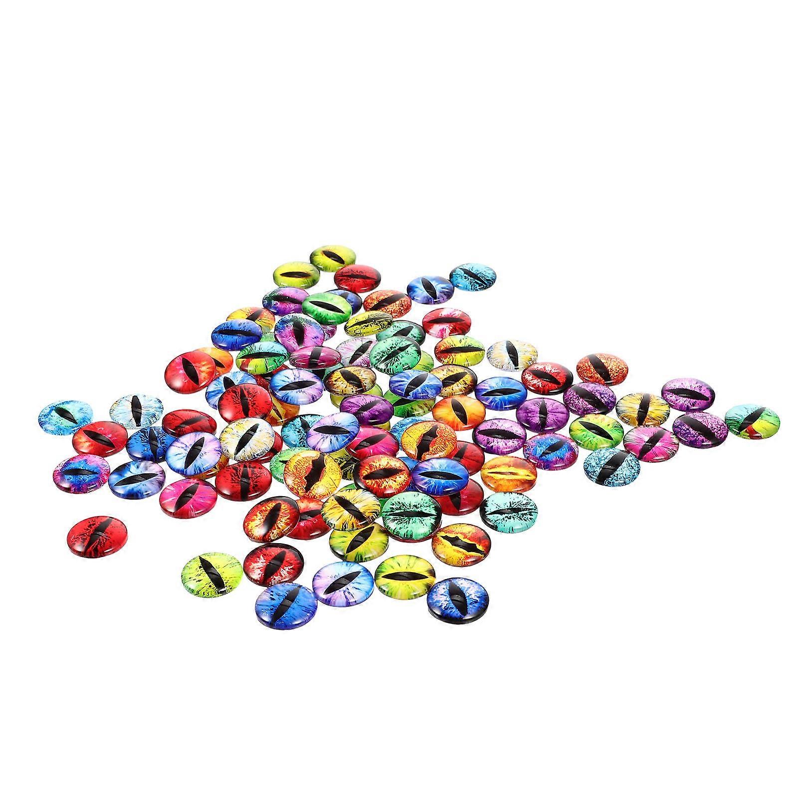Mixed Style Glass Eye Accessories – 100pcs Set for DIY Crafts, Doll Making, Handmade Art, and Creative Projects