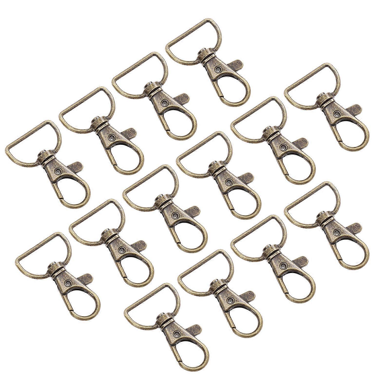 Golden Aluminum Alloy Rotary Buckle Key Ring Hooks for Decor with D Rings 35pcs