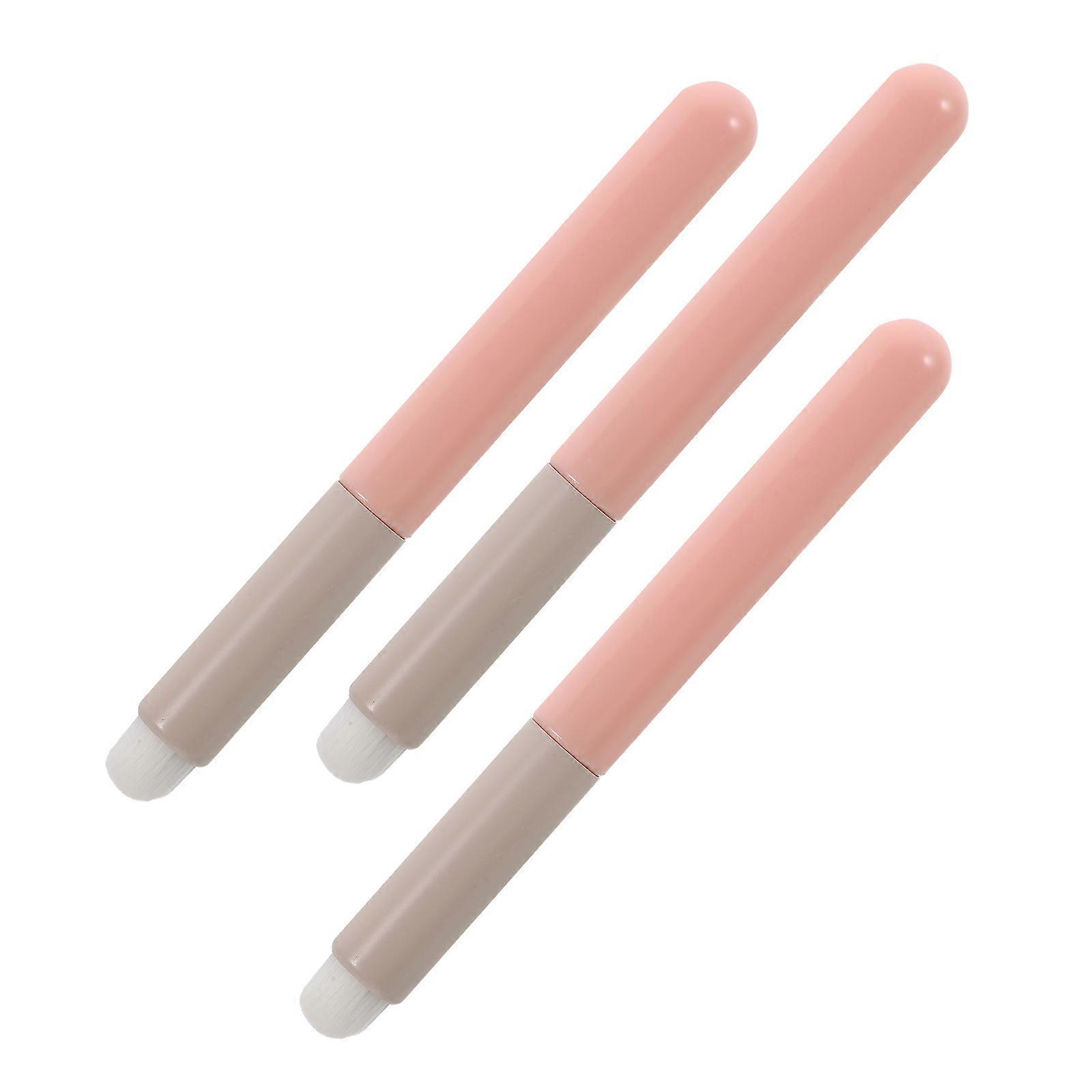 Lipstick Brush Applicators Artificial Fiber For Outdoor Use Eyeshadow Application Compact Design 3Pcs